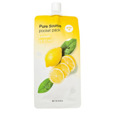 Нічна маска з лимоном для сяйва шкіри MISSHA Pure Source Pocket Pack Lemon 10 мл (8806185781879)