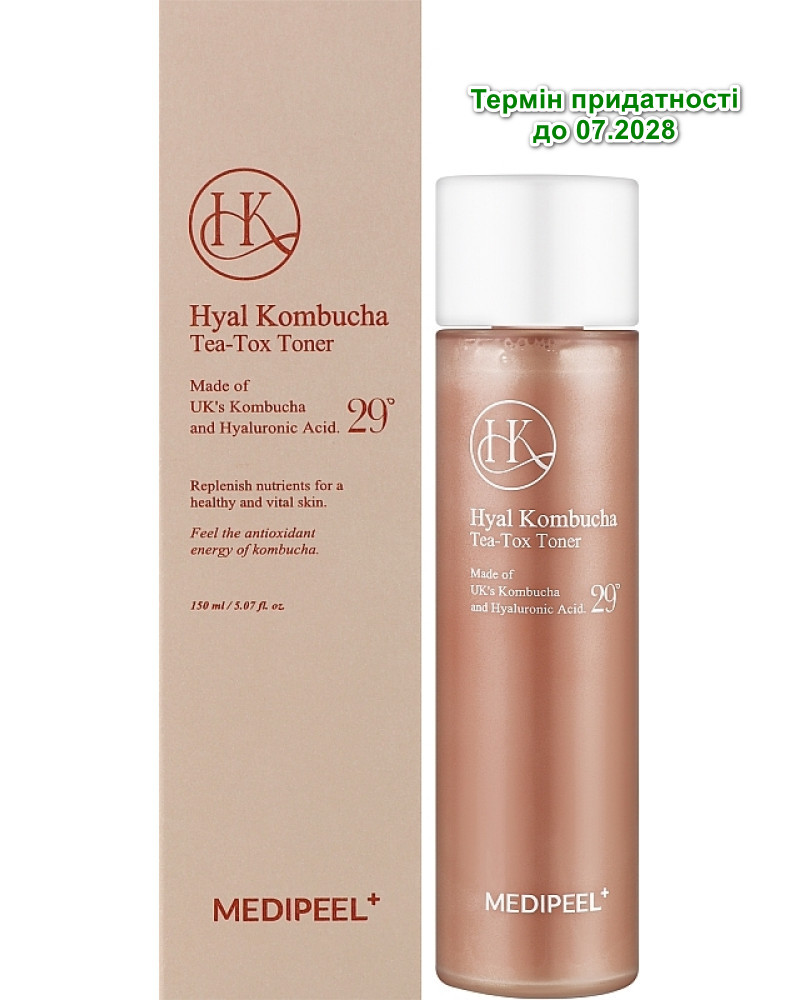 Тонер для обличчя з комбучею та гіалуроновою кислотою MEDIPEEL Hyal Kombucha Tea-Tox Toner 150 ml