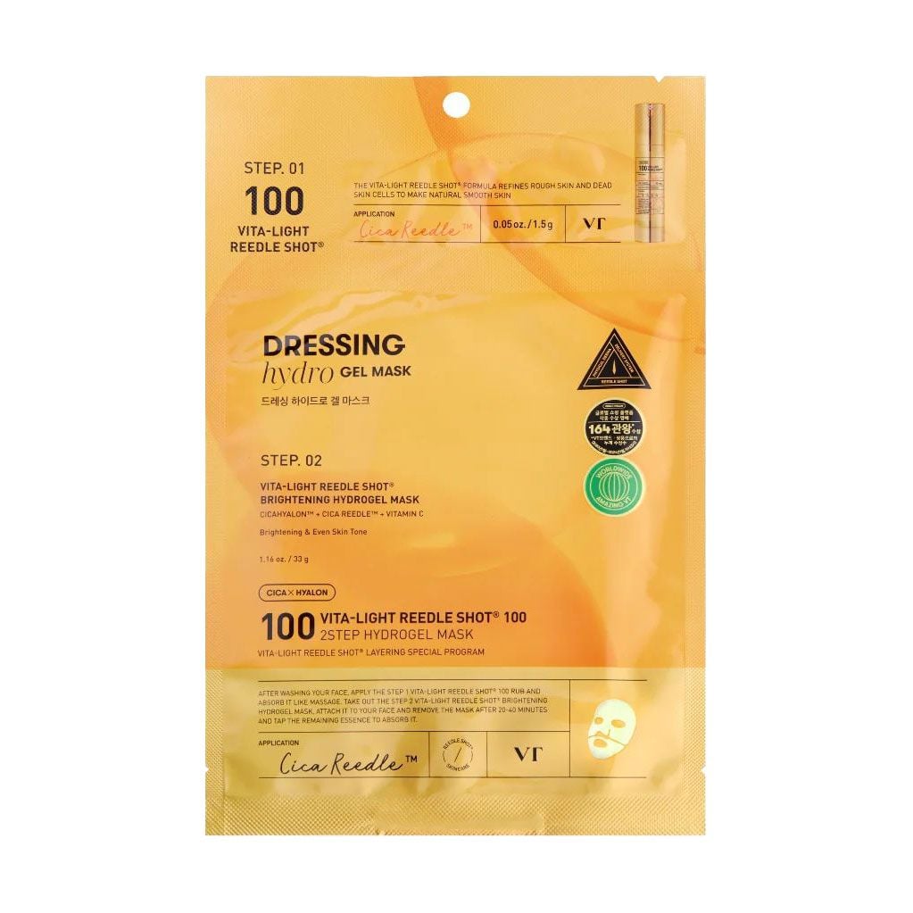 Маска гідрогелева 2 етапна з вітаміном С VT Cosmetics VitaLight Reedle Shot 100 2-Step Hydrogel Mask